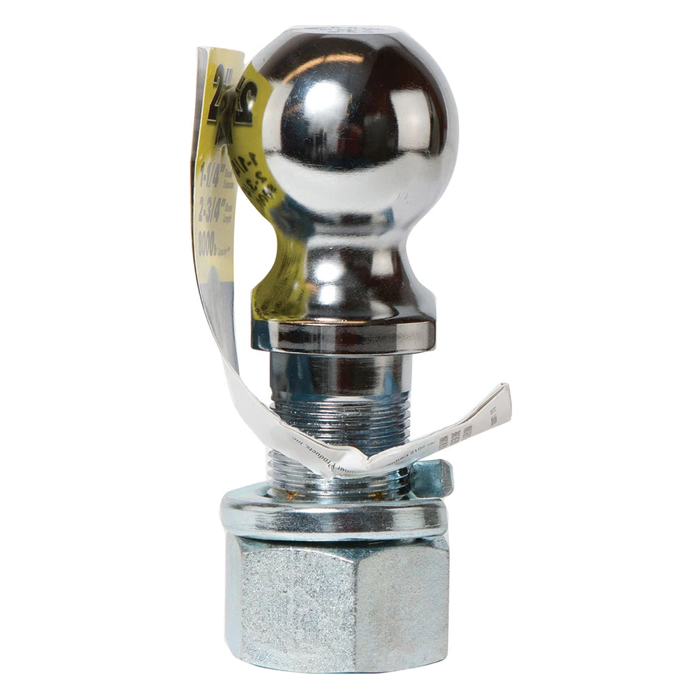 Reese Standard 2" 8,000 lbs Trailer Hitch Tow Ball 1-1/4" Shank Diameter x 2-3/4" Shank Length Heavy Duty Chrome