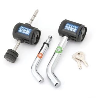 7054530 Reese Towpower Trailer Hitch Lock Fits 1-1/4 inch & 2 inch Receivers 1/2 inch & 5/8 inch Pin Diameter Coupler Combo Lock Set Reese Trailer Hitch and Coupler Dual Lock w/ Matching Keys Tongue Tow Receiver 1/2" and 5/8" Pin For 2" and 1-1/4" Receivers