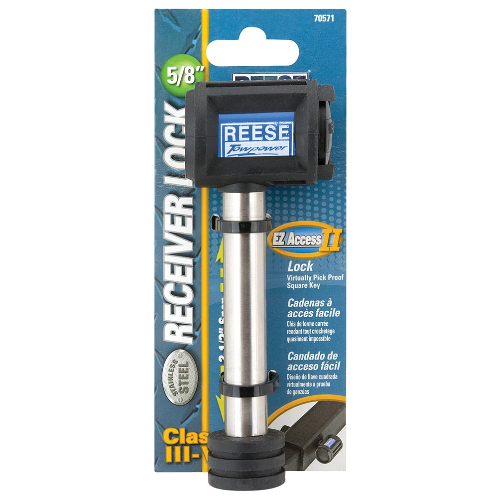 Reese Trailer Hitch Lock Easy Access 360 degree Rotating Head Tongue Tow Receiver 5/8" Pin For 2" Receivers