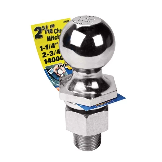 7063400 Reese Towpower Interlock Trailer Hitch Ball 2-5/16 inch Diameter 14000 lbs. Capacity Chrome Reese Interlock 2-5/16" 14,000 lbs InterLock Trailer Hitch Tow Ball 1-1/4" Shank Diameter x 2-3/4" Shank Length Carbon Forged Chrome Finish