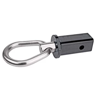 Universal Vehicle Recovering Tow Ring Loop Eye Fits 2 In Hitch Receiver 360 Degree Rotation 180 Degree Pivot Off-Road Only