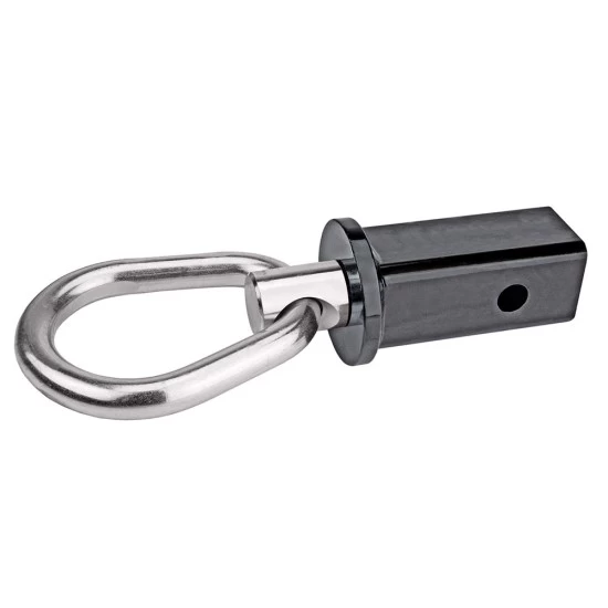 Universal Vehicle Recovering Tow Ring Loop Eye Fits 2 In Hitch Receiver 360 Degree Rotation 180 Degree Pivot Off-Road Only