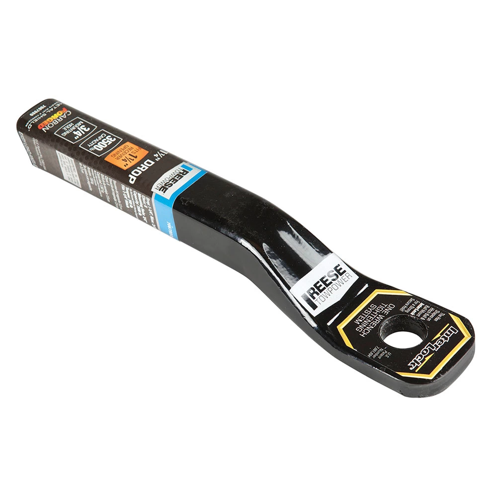 Reese 3,500 lbs OEM Black Carbon Forged Trailer Hitch Ball Mount Fits 1-1/4" Tow Receiver 1-1/4" Drop 3/4" Rise 3/4" Ball Hole InterLock