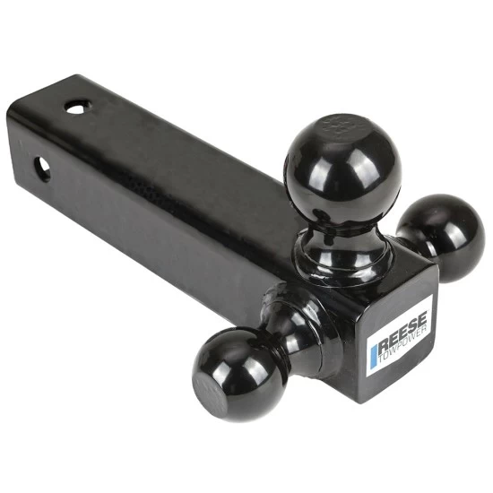 7068800 Reese Towpower Tri-Ball Trailer Hitch Ball Mount 14000 lbs. Capacity Heavy Duty Fits 2-1/2 inch Receiver Black Reese Triple Ball OEM Black Carbon Forged Trailer Hitch Ball Mount Fits 2-1/2" Tow Receiver 8-1/2" Long Shank