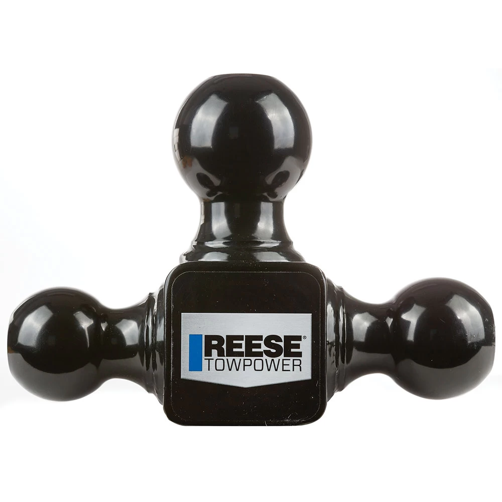 7068800 Reese Towpower Tri-Ball Trailer Hitch Ball Mount 14000 lbs. Capacity Heavy Duty Fits 2-1/2 inch Receiver Black Reese Triple Ball OEM Black Carbon Forged Trailer Hitch Ball Mount Fits 2-1/2" Tow Receiver 8-1/2" Long Shank