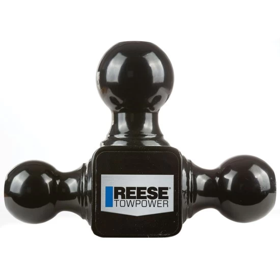 7068800 Reese Towpower Tri-Ball Trailer Hitch Ball Mount 14000 lbs. Capacity Heavy Duty Fits 2-1/2 inch Receiver Black Reese Triple Ball OEM Black Carbon Forged Trailer Hitch Ball Mount Fits 2-1/2" Tow Receiver 8-1/2" Long Shank