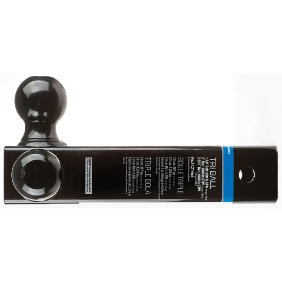7068800 Reese Towpower Tri-Ball Trailer Hitch Ball Mount 14000 lbs. Capacity Heavy Duty Fits 2-1/2 inch Receiver Black Reese Triple Ball OEM Black Carbon Forged Trailer Hitch Ball Mount Fits 2-1/2" Tow Receiver 8-1/2" Long Shank