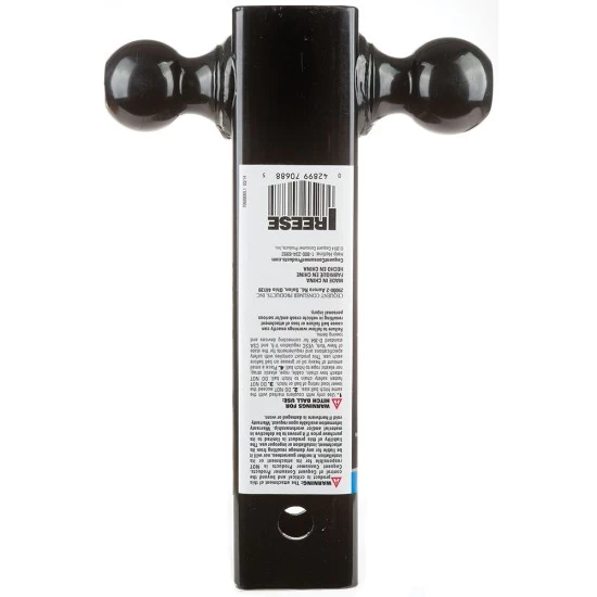 7068800 Reese Towpower Tri-Ball Trailer Hitch Ball Mount 14000 lbs. Capacity Heavy Duty Fits 2-1/2 inch Receiver Black Reese Triple Ball OEM Black Carbon Forged Trailer Hitch Ball Mount Fits 2-1/2" Tow Receiver 8-1/2" Long Shank