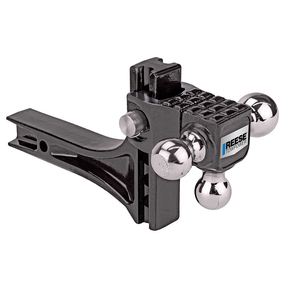7068900 Reese Towpower Adjustable Trailer Hitch Ball Mount 14000 lbs. Capacity Heavy Duty Fits 2 inch Receiver 4-3/4 inch Drop Black Reese Rotating Triple Trailer Hitch Ball Mount w/ Step Fits 2" Tow Receiver 1-7/8" 2" and 2-5/16" Balls