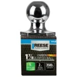 Reese 1-7/8" 3,500 lbs InterLock Trailer Hitch Tow Ball 1" Shank Diameter x 2" Shank Length Chrome