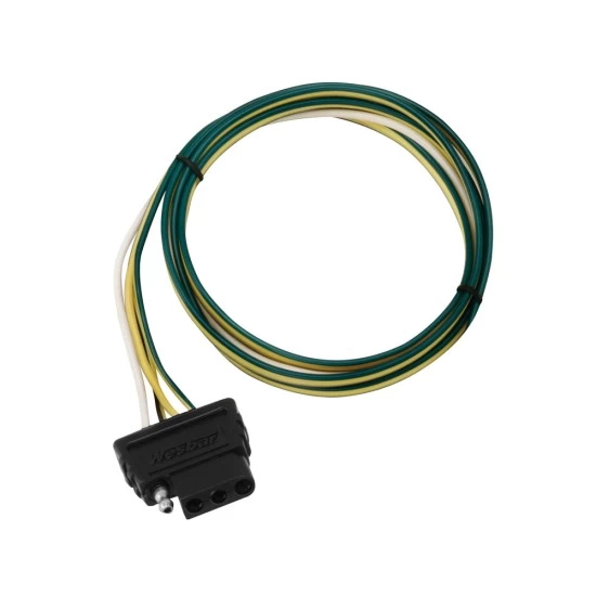 707275 Wesbar Trailer Wiring Connector 4-Way Flat Vehicle End 48 inch Length Wire 4-Flat Wiring Harness Tow Plug Kit Car End Connector 48" Long, 18" Ground