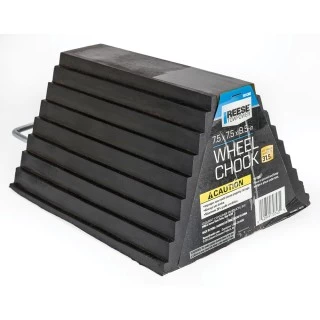 7074300 Reese Trailer Wheel Chock w/ Handle Reduces Trailer Roll Fits Most Trailer Wheels up to 31.5" Reese Trailer Wheel Chock w/ Handle Reduces Trailer Roll Fits Most Trailer Wheels up to 31.5"