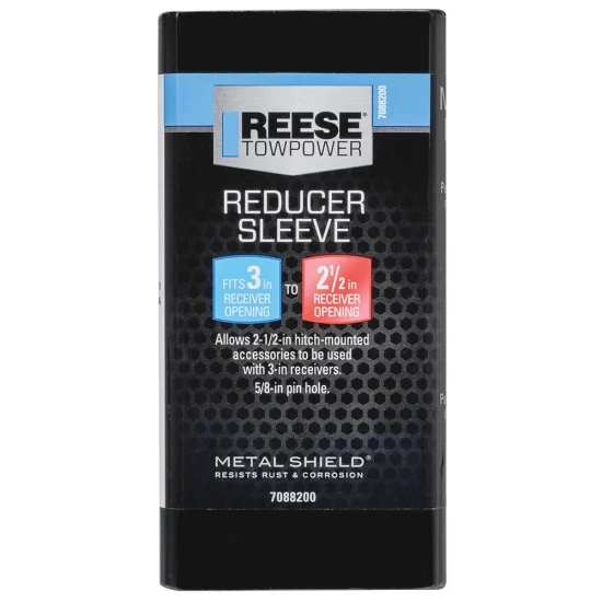 7088200 Reese Towpower Trailer Hitch Adapter from 3 inch to 2-1/2 inch Receiver 10 inch Length Reese 3" to 2-1/2" Size Reducer Receiver Adapter Class V Trailer Tow Hitch Bushing