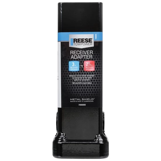 7088800 Reese Towpower Trailer Hitch Adapter from 3 inch to 2-1/2 inch Receiver 5 inch Length Reese 3" to 2-1/2" Size Reducer Receiver Adapter Class V Trailer Tow Hitch Bushing w/ Collar