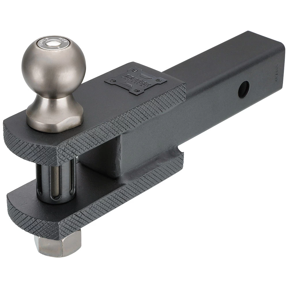 Reese 7,500 lbs Tactical Trailer Hitch Clevis and Ball Utility Mount Fits 2" Tow Receiver 5/8" Pin Matte Black and Pewter Finish