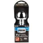 72801 Reese Towpower Interlock Trailer Hitch Ball 1-7/8 inch Diameter 2000 lbs. Capacity Chrome Reese 1-7/8" 2,000 lbs InterLock Trailer Hitch Tow Ball 3/4" Shank Diameter x 1-1/2" Shank Length Chrome Packaged