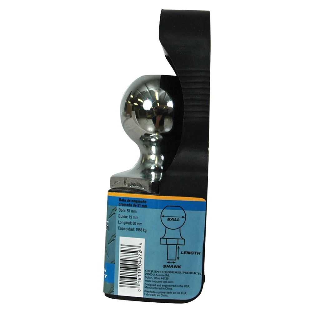 72805 Reese Towpower Interlock Trailer Hitch Ball 2 inch Diameter 3500 lbs. Capacity Chrome Reese 2" 3,500 lbs InterLock Trailer Hitch Tow Ball 3/4" Shank Diameter x 2-3/2" Shank Length Chrome Packaged