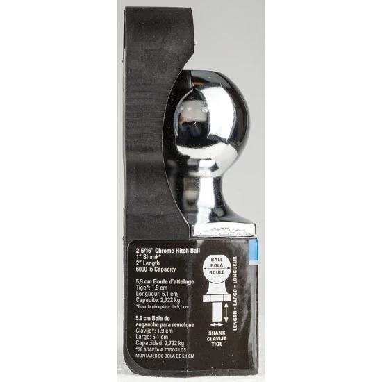 72806 Reese Towpower Interlock Trailer Hitch Ball 2-5/16 inch Diameter 6000 lbs. Capacity Chrome Reese 2-5/16" 6,000 lbs InterLock Trailer Hitch Tow Ball 1" Shank Diameter x 2-1/8" Shank Length Chrome Packaged