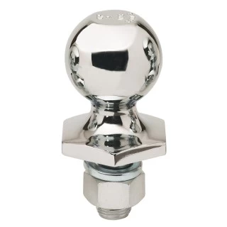 Reese 2" 6,000 lbs Stainless Steel InterLock Trailer Hitch Tow Ball 1" Shank Diameter x 2" Shank Length Packaged
