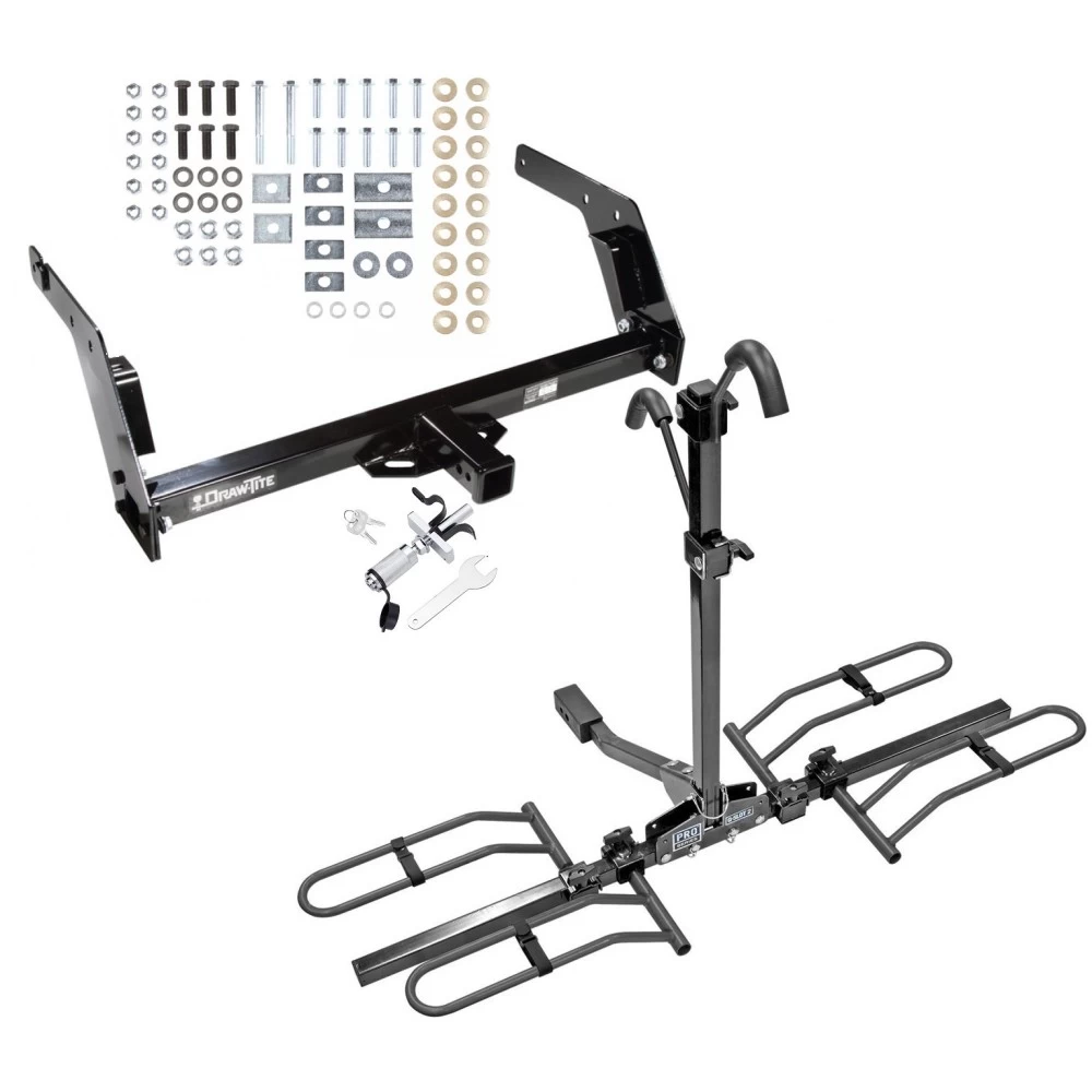 Trailer Tow Hitch For 84-95 Toyota Pickup Except T-100 Platform Style 2 Bike Rack w/ Anti Rattle Hitch Lock
