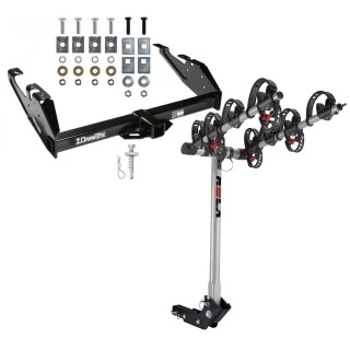 Trailer Tow Hitch For 88-00 Chevy GMC C/K Pickup Standard or Step Bumper w/ 4 Bike Carrier Rack