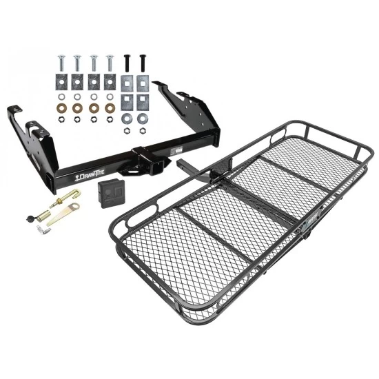 Trailer Tow Hitch For 88-00 Chevy GMC C/K Pickup Standard or Step Bumper Basket Cargo Carrier Platform Hitch Lock and Cover