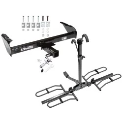Trailer Tow Hitch For 63-91 Chevy GMC C/K 63-74 Ford F-100 F-250 F-350 69-75 International Platform Style 2 Bike Rack w/ Anti Rattle Hitch Lock