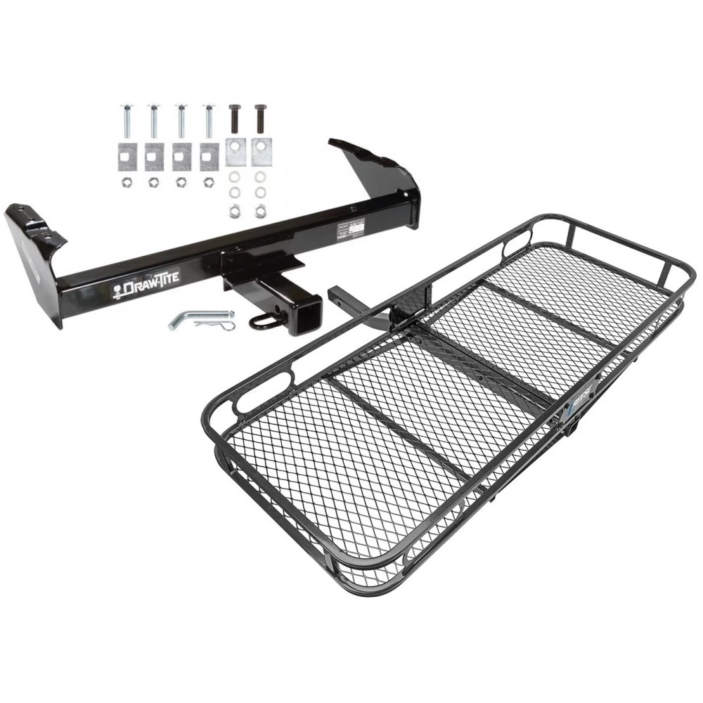 Trailer Tow Hitch For 63-91 Chevy GMC C/K 63-74 Ford F-100 F-250 F-350 69-75 International Basket Cargo Carrier Platform w/ Hitch Pin