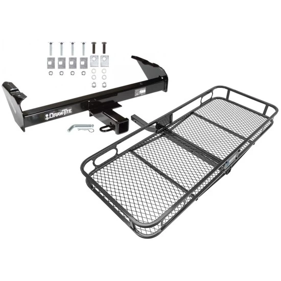 Trailer Tow Hitch For 63-91 Chevy GMC C/K 63-74 Ford F-100 F-250 F-350 69-75 International Basket Cargo Carrier Platform w/ Hitch Pin