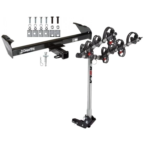 Trailer Tow Hitch For 73-96 Ford F-Series Bronco 1997 Heavy Duty 68-93 Dodge Ram 97-04 Dakota w/ 4 Bike Carrier Rack