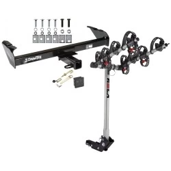 Trailer Tow Hitch For 73-96 Ford F-Series Bronco 1997 Heavy Duty 68-93 Dodge Ram 97-04 Dakota 4 Bike Rack w/ Hitch Lock and Cover