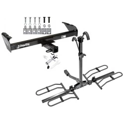 Trailer Tow Hitch For 73-96 Ford F-Series Bronco 1997 Heavy Duty 68-93 Dodge Ram 97-04 Dakota Platform Style 2 Bike Rack w/ Anti Rattle Hitch Lock