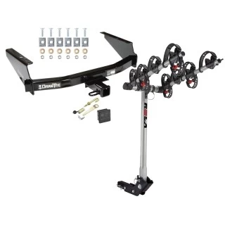 Trailer Tow Hitch For 97-03 Ford F-150 2004 Heritage 97-99 F-250 Light Duty 4 Bike Rack w/ Hitch Lock and Cover