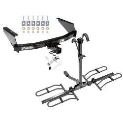 Trailer Tow Hitch For 97-03 Ford F-150 2004 Heritage 97-99 F-250 Light Duty Platform Style 2 Bike Rack w/ Anti Rattle Hitch Lock
