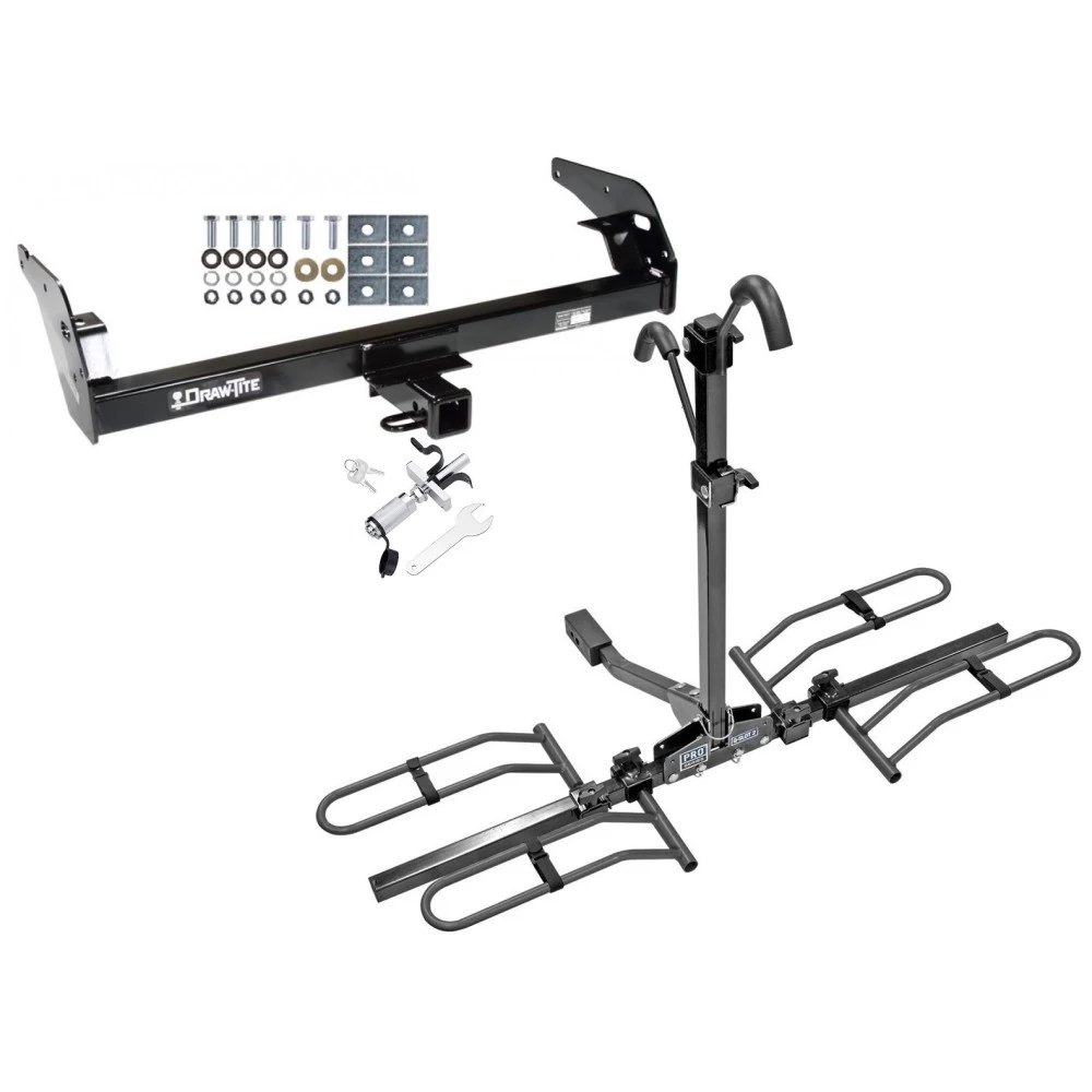 Trailer Tow Hitch For 95-04 Toyota Tacoma All Models Platform Style 2 Bike Rack w/ Anti Rattle Hitch Lock