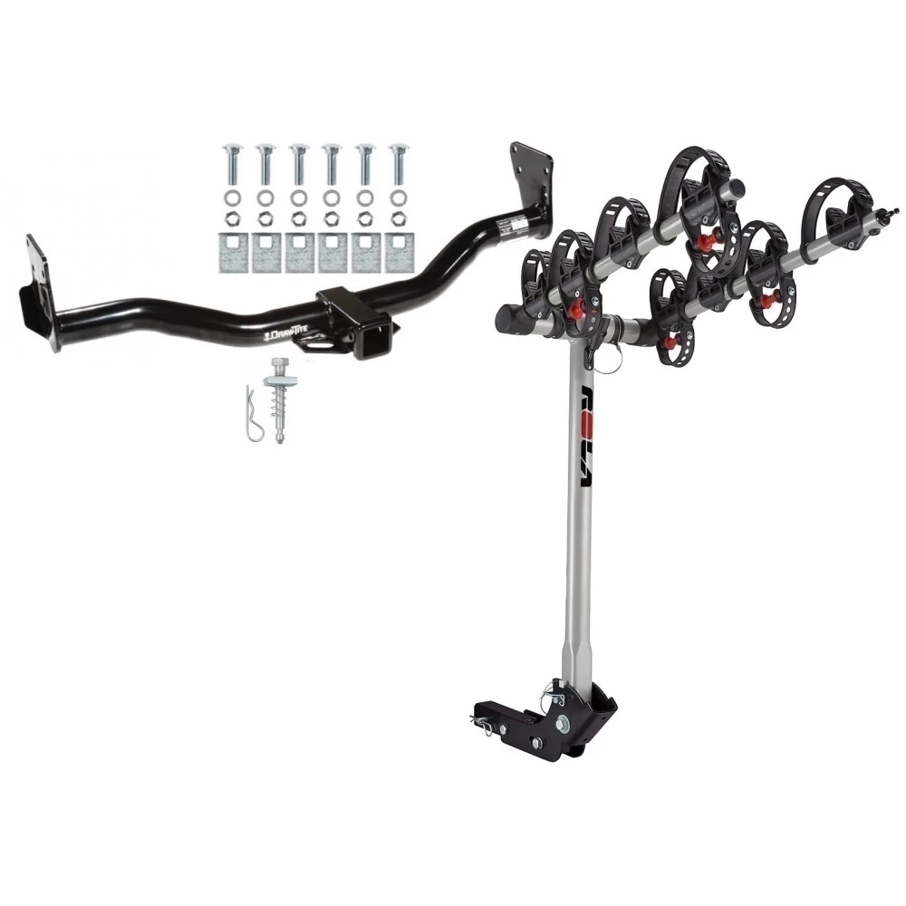 Trailer Tow Hitch For 95-05 Chevy Blazer 95-04 GMC Jimmy 96-04 Bravada w/ 4 Bike Carrier Rack