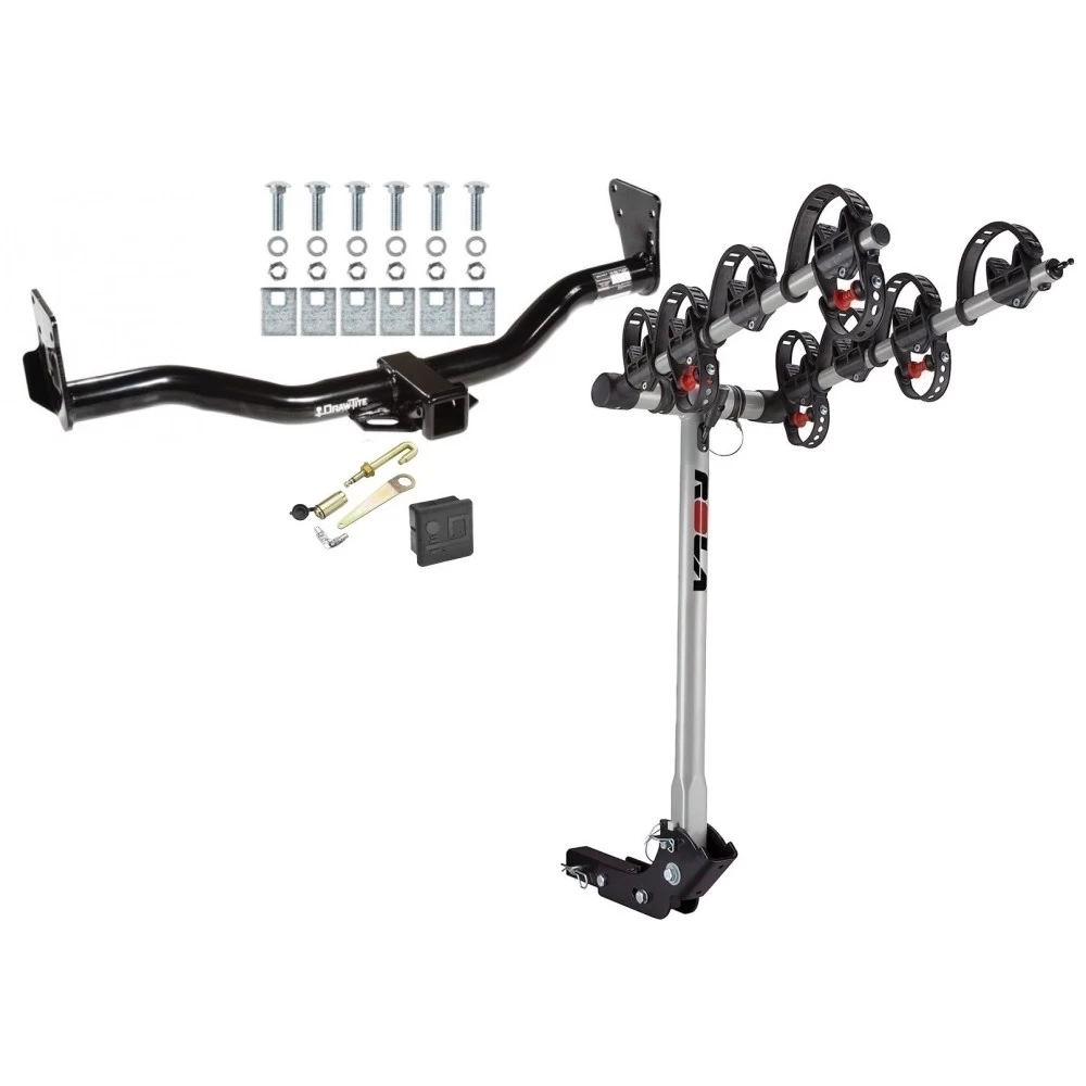 Trailer Tow Hitch For 95-05 Chevy Blazer 95-04 GMC Jimmy 96-04 Bravada w/ 4 Bike Carrier Rack