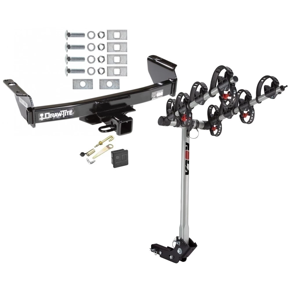 Trailer Tow Hitch For 83-11 Ford Ranger 94-09 Mazda B Series 2" Towing Receiver 4 Bike Rack w/ Hitch Lock and Cover