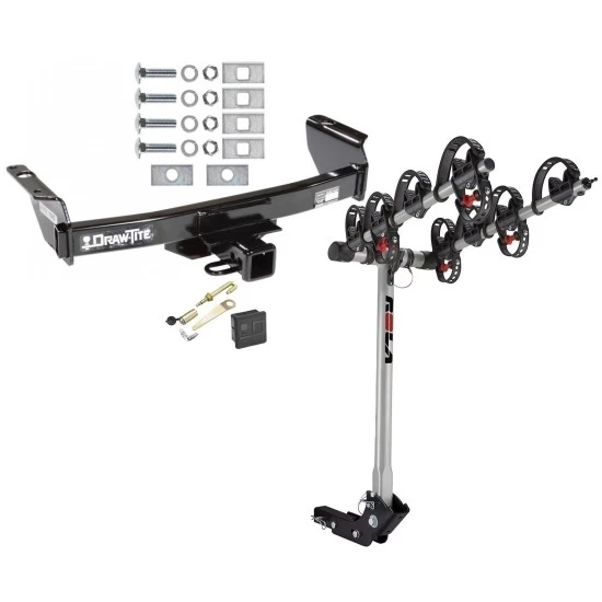 Trailer Tow Hitch For 83-11 Ford Ranger 94-09 Mazda B Series 2" Towing Receiver 4 Bike Rack w/ Hitch Lock and Cover