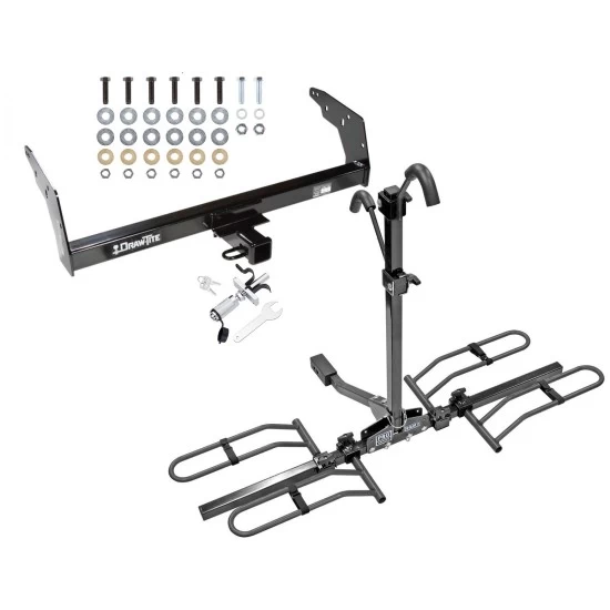 Trailer Tow Hitch For 96-04 Chevy S10 GMC Sonoma Isuzu Hombre Platform Style 2 Bike Rack w/ Anti Rattle Hitch Lock
