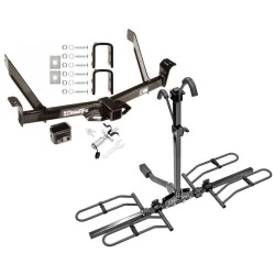 Trailer Tow Hitch For 91-03 Ford Explorer 2001 4-Door Only 91-94 Navajo 97-01 Mountaineer Platform Style 2 Bike Rack w/ Anti Rattle Hitch Lock