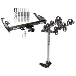 Trailer Tow Hitch For 88-00 Chevy GMC C/K Pickup Standard or Step Bumper w/ 4 Bike Carrier Rack