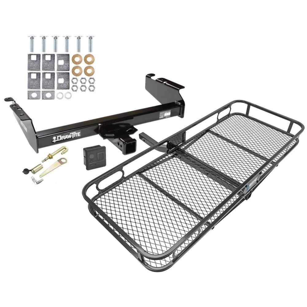 Trailer Tow Hitch For 94-02 Dodge Ram 2500 3500 94-01 1500 Basket Cargo Carrier Platform Hitch Lock and Cover