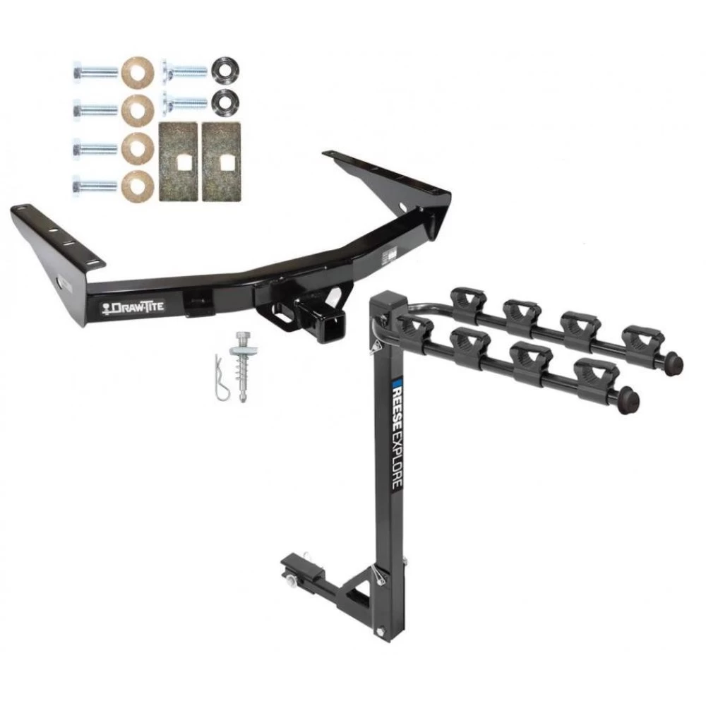 Custom Fit Trailer Hitch 4 Bike Carrier Installation Hardware Installation Instructions 75105 1393100G Draw-Tite Trailer Tow Hitch 4 Bike Rack 00-06 Toyota Tundra without Factory Towable Bumper tilt away adult or child arms fold down carrier 00 01 02 03 Trailer Tow Hitch w/ 4 Bike Rack For 00-06 Toyota Tundra without Factory Towable Bumper tilt away adult or child arms fold down carrier