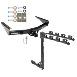 Trailer Tow Hitch w/ 4 Bike Rack For 01-06 Toyota Tundra 2000 Except OEM Towable Bumper tilt away adult or child arms fold down carrier