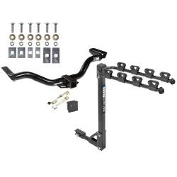 Trailer Tow Hitch w/ 4 Bike Rack For 00-04 Nissan Xterra All Models tilt away adult or child arms fold down carrier