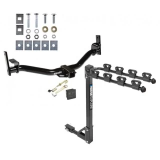 Trailer Tow Hitch w/ 4 Bike Rack For 01-05 Ford Explorer Sport Trac All Models tilt away adult or child arms fold down carrier w/ Lock and Cover