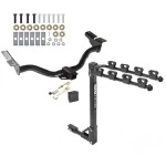 Trailer Tow Hitch w/ 4 Bike Rack For 01-04 Ford Escape Mazda Tribute tilt away adult or child arms fold down carrier w/ Lock and Cover