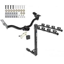 Trailer Tow Hitch w/ 4 Bike Rack For 01-04 Ford Escape Mazda Tribute tilt away adult or child arms fold down carrier w/ Lock and Cover