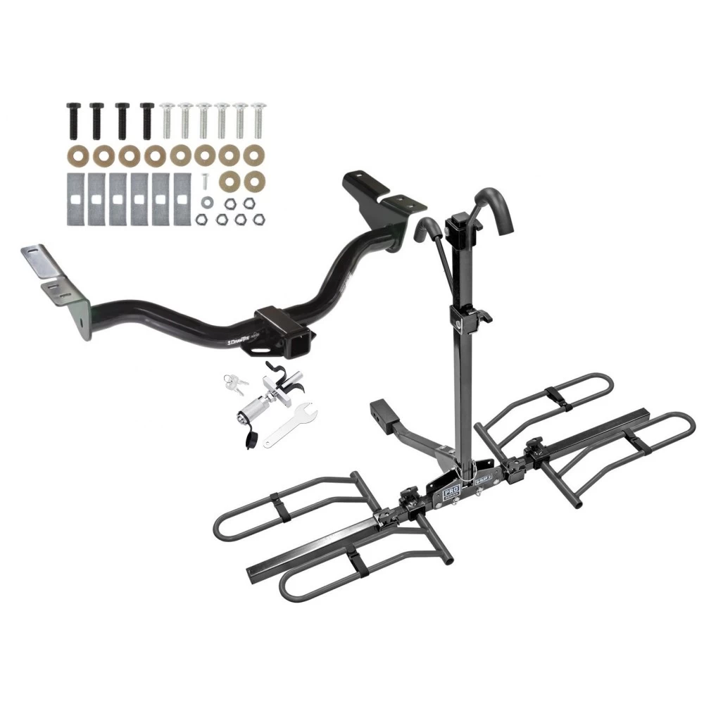Trailer Tow Hitch For 01-04 Ford Escape Mazda Tribute Platform Style 2 Bike Rack w/ Anti Rattle Hitch Lock